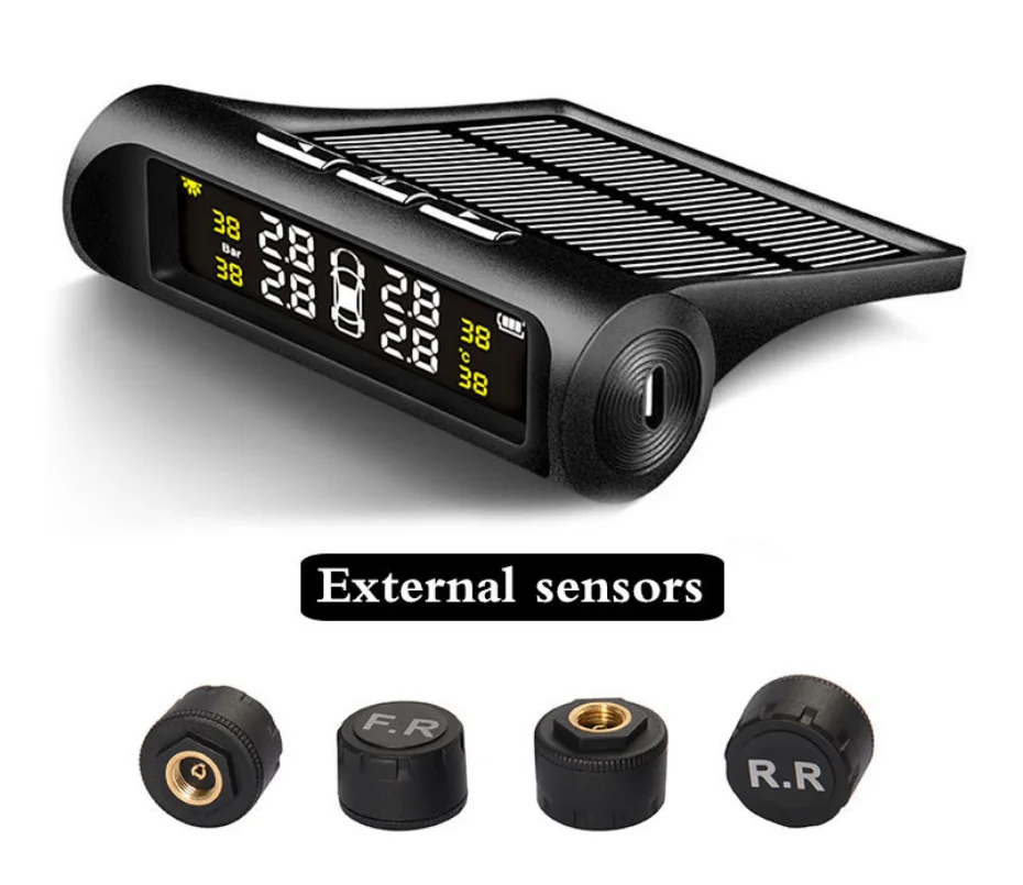  Car Truck Wireless Smart TPMS Solar Power Tire Pressure Monitoring System Sensor