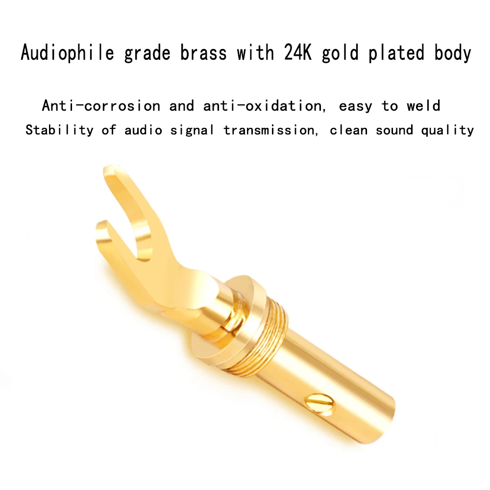 Разъемы для крепления аудио 24K позолоченные медные Hifi колонки банановые разъемы видео