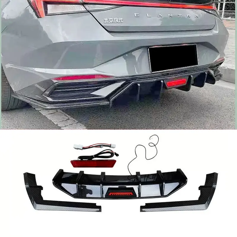 Протектор спойлера переднего заднего бампера автомобиля для hyundai elantra cn7 2021 2022 2023 2024 2025 передний набор аксессуаров украшения губ