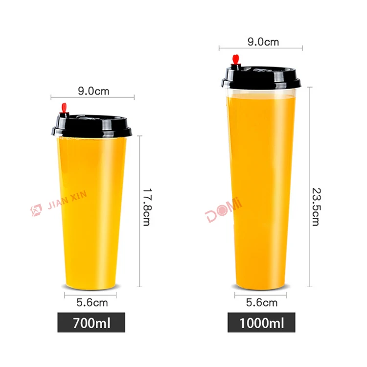 china 14oz 16oz 20oz 24oz customized logo disposable plastic injection clear PP cup for milk tea