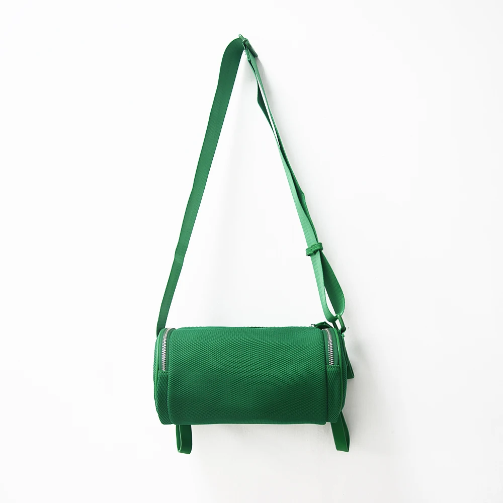 2023 Summer Women macaroon Neoprene Nylon Candy Barrel Shape Crossbody Bag Handbag