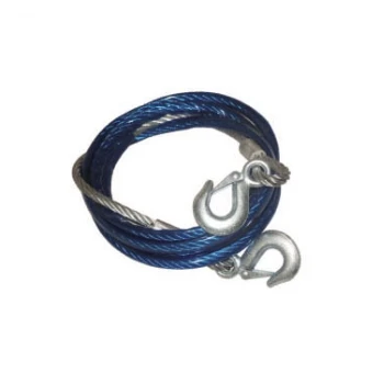 4M 3.5 Tons Steel Wire Tow Cable Tow Strap Towing Rope with Hooks for Heavy Duty Car Emergency