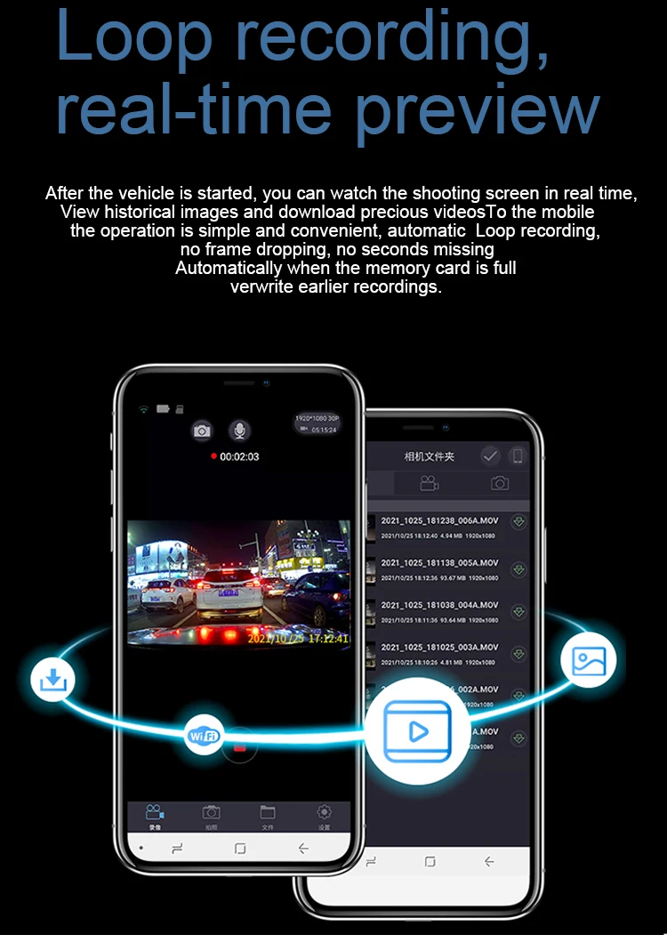 1080P 4K 1080P Hd Hidden Wifi Car Black Box Dash Cam For Tesla