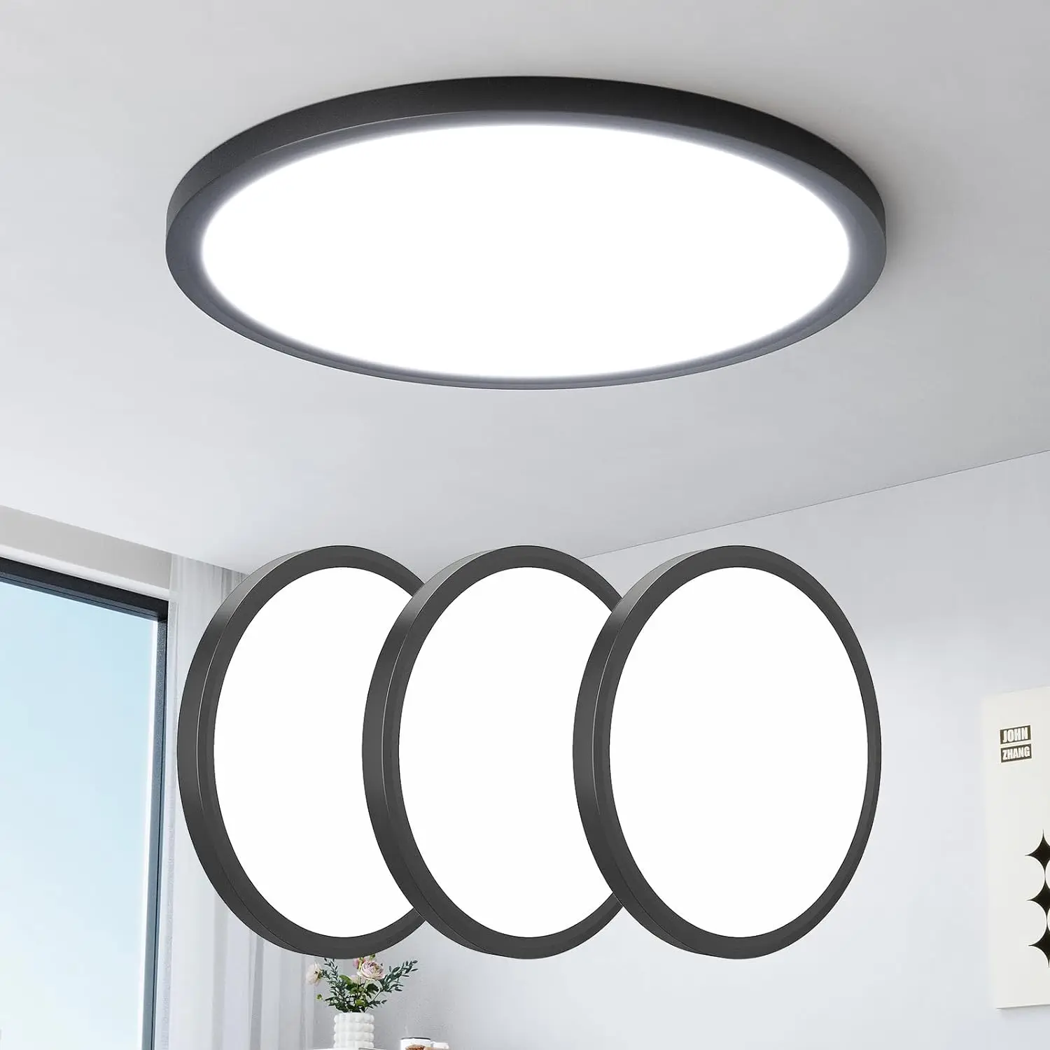 18W 30W 40W 72W Round Ultra-Slim Recessed Ceiling Lights Selectable Color 6000K Surface Mount LED Ceiling Light for Home Office