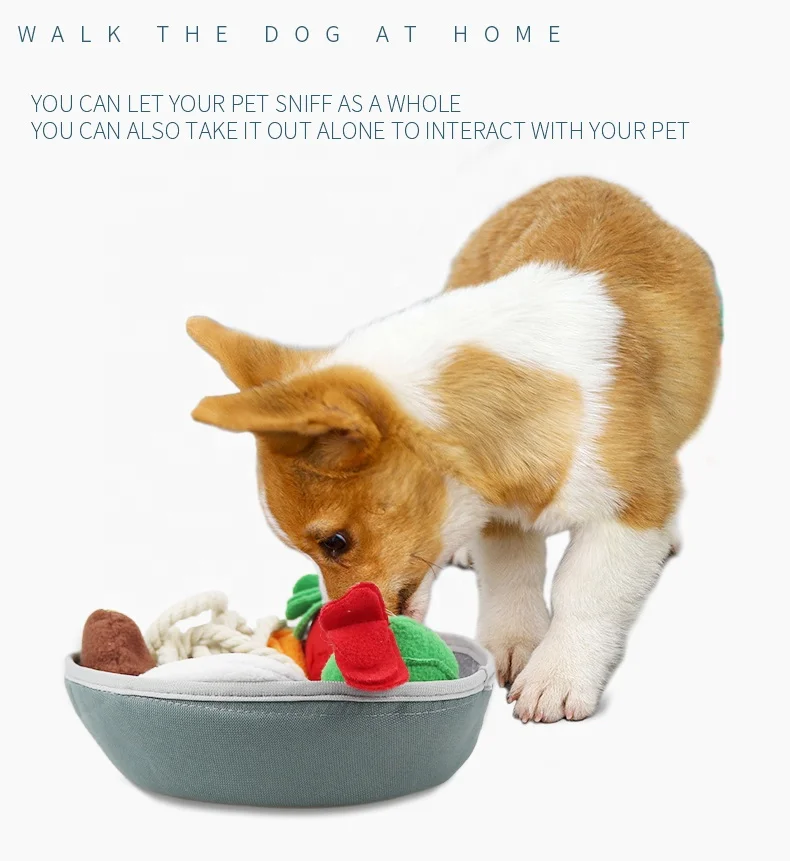 Noodle Nose Work Interactive Dog Plush Toy Food Dispensing Toys Hide Treat and Sniff Toy for Dogs Cat Puppy