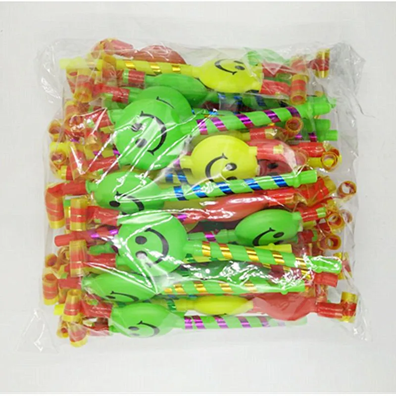 Medium Smiley Blowing Dragon Horn Whistle Blowing Big Toy Clown Party Blowing Roll Toy
