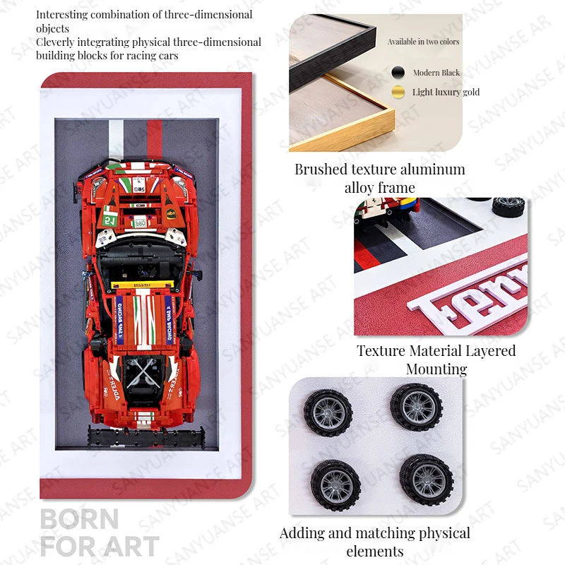 Современный Электрический многофункциональный дом дисплей спортивный автомобиль настенный стеллаж алюминиевый строительный блок концепция подвесного натюрморта