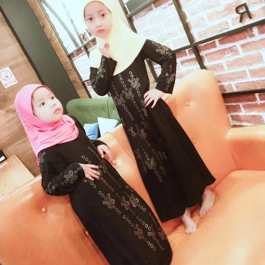 wholesale muslim girl abaya islamic kids Clothing small girl dresses Prayer Clothes kids abayas kaftan SYF258