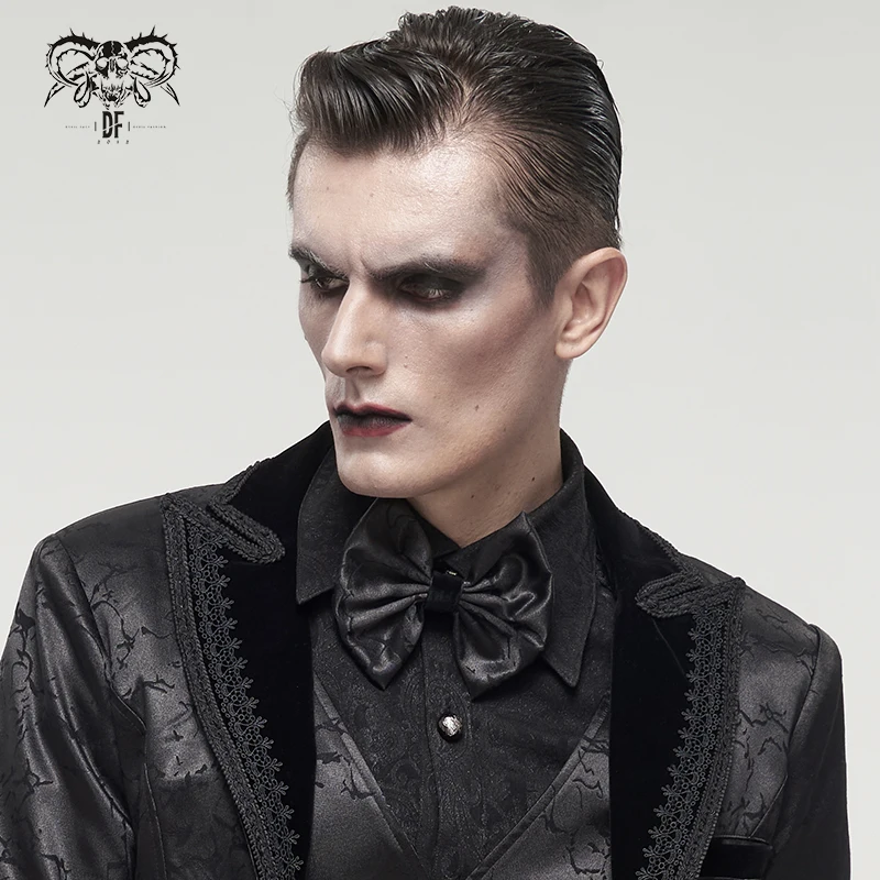 AS11001 Devil Fashion clothes accessory Gothic pattern wedding bridegroom black men bow tie with straps