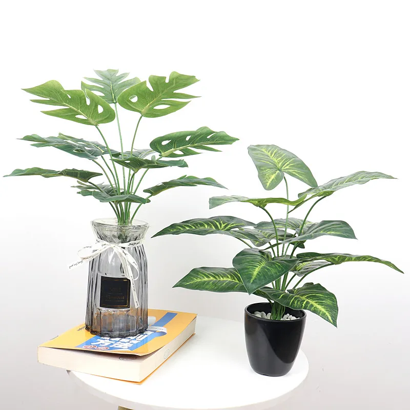 garden landscaping Bonsai Plant Artificial Monstera Evergreen Potted Tree For Decoration