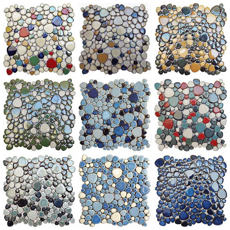 Hot selling ceramic fish pond mosaic pebble tile non-slip floor tile toilet outdoor pool swimming pool hot spring pool