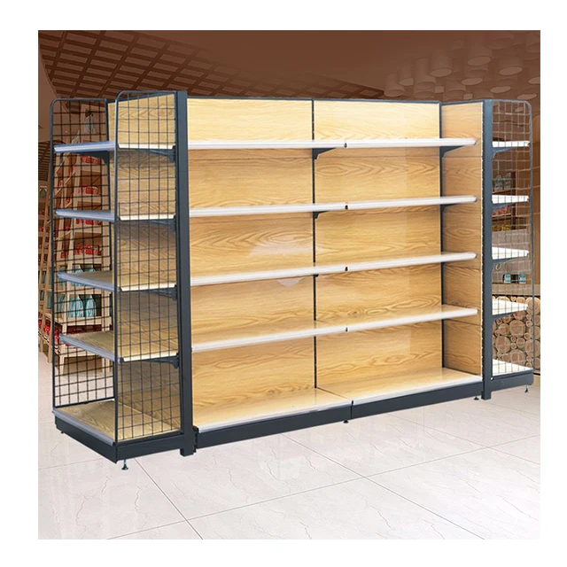 Manufacturers retail wood grain for custom metal frame stores wholesale strong supermarket shelf displays