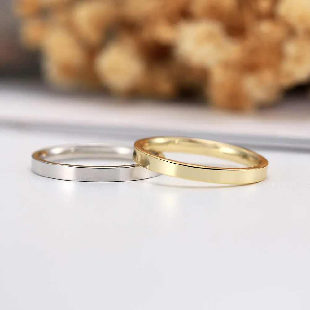 BAPR33 RINNTIN 1mm 2mm 3mm 14K Gold Stacking Stackable Band 925 Sterling Silver Couple Wedding Band Ring for Men Women