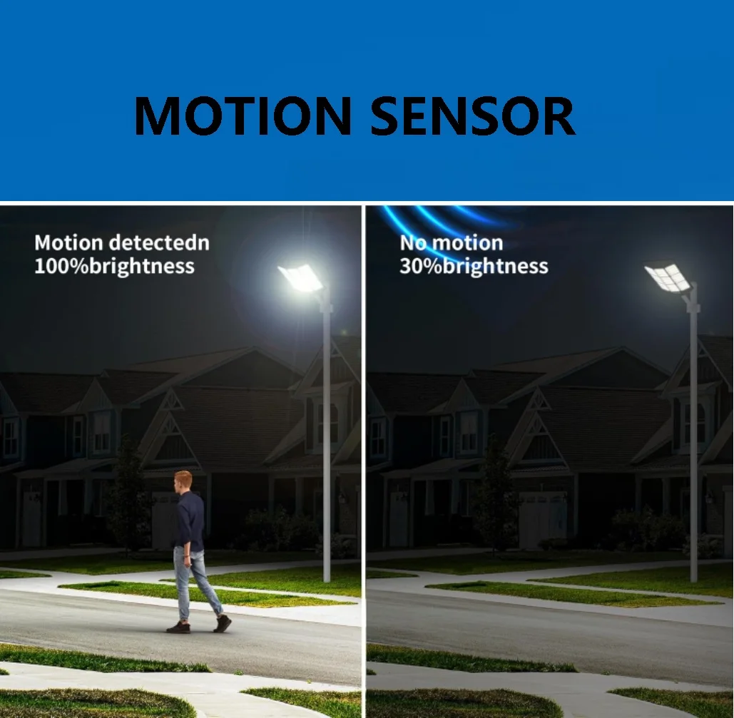 Outdoor Ip65 Waterproof LED Solar Street Light with PIR Sensor LED Street Lamp Housing