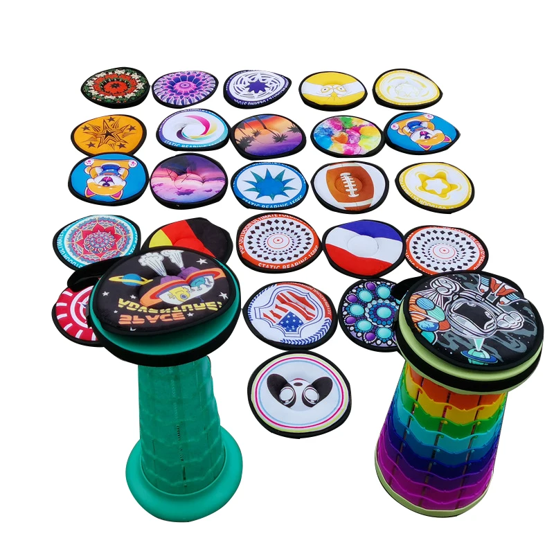 Outdoor Indoor Portable Telescopic Stool cushion Folding stool camping fishing garden telescopic round chair rotate mat