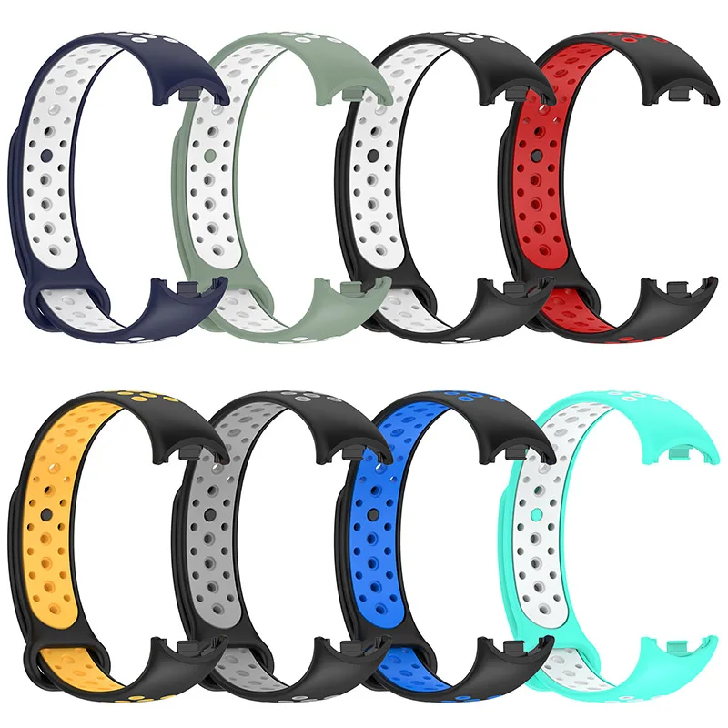 Breathable Rubber Straps for Xiaomi Mi Band 8 NFC Smart Watch Replacement Straps for Mi Band 8 Silicone Watch Band Mi 8 NFC