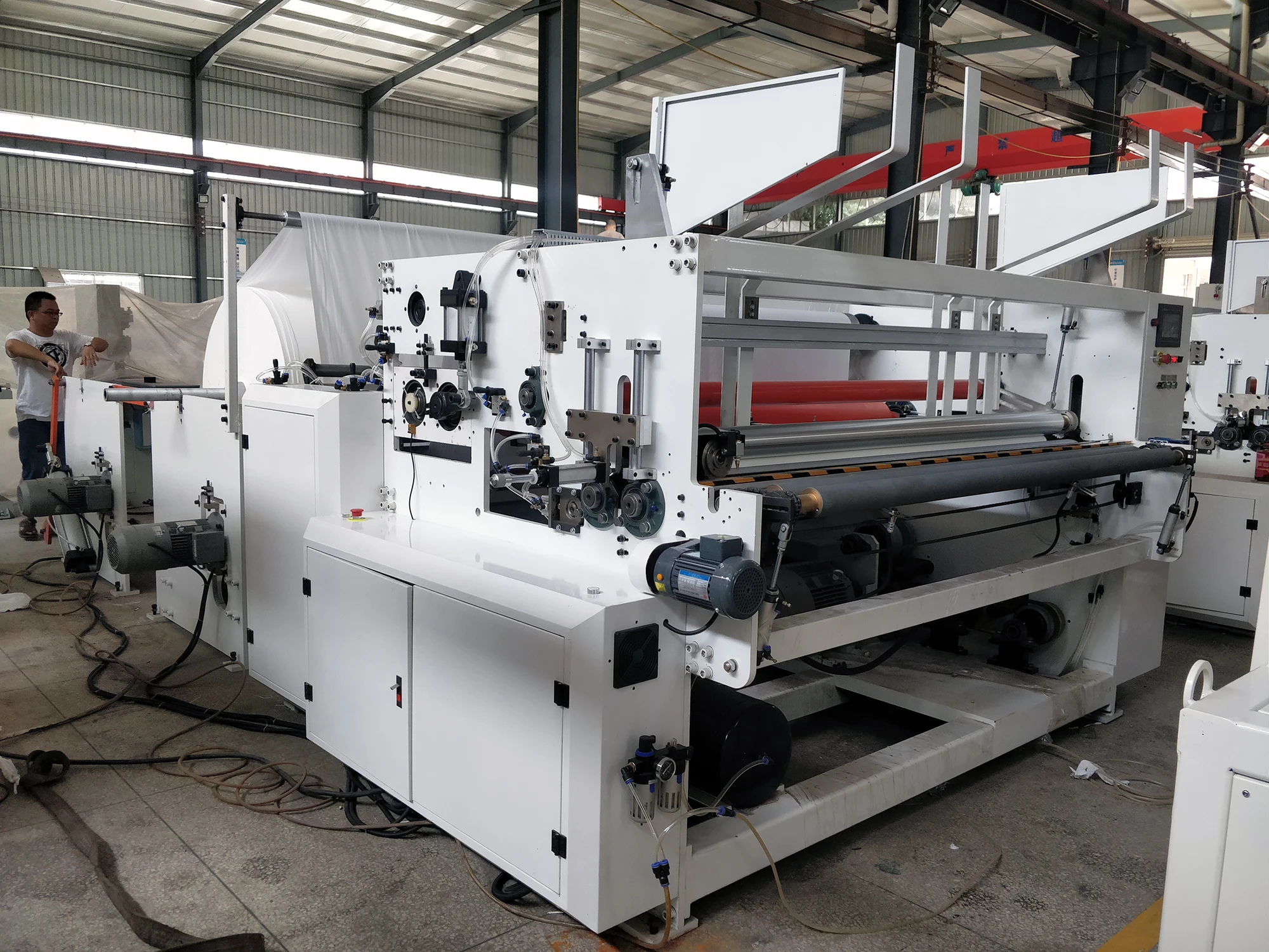 1575B Toilet Paper Tissue Roll Printing Embossing Slitting Perforating And Rewinding Making Machine