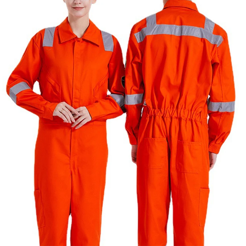 100% Cotton Flame Retardant Anti-statics Auto Repair Shop Welder Clothes Gas Station Labor Protection One-piece Uniforms