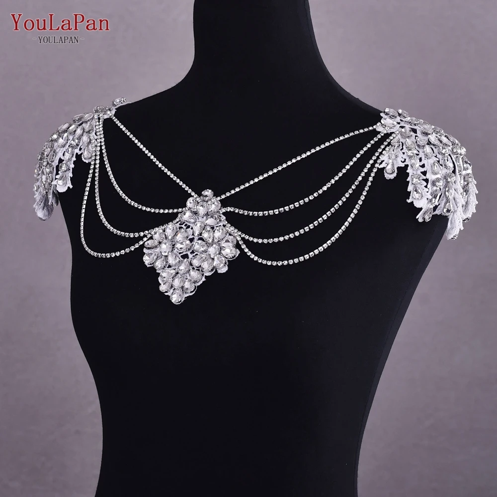 YouLaPan SG05 New Design Jewelry Rhinestone Sexy Party Body Chain Multi-layer Code Chain Wedding Bridal Shoulder Chain Shawl