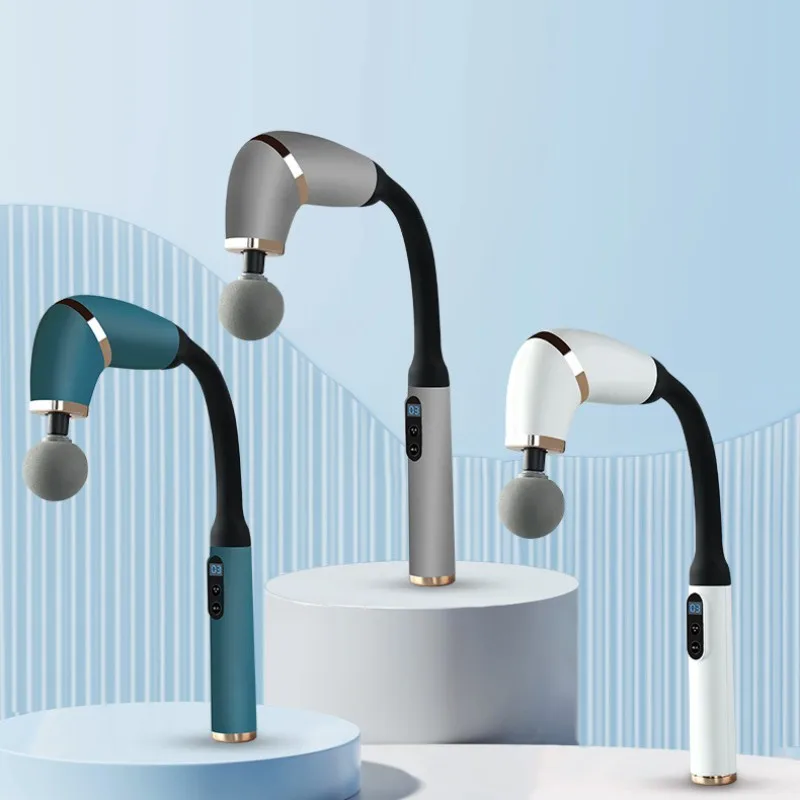 Factory Customized Deep Tissue Body Massage Gun with Extended Handle, U-Shaped Back Massager for Body Pain Relief