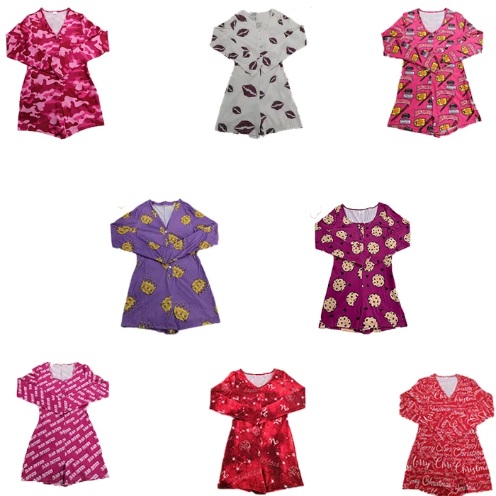 
2021 women clothing wholesale sexy long sleeve pajama adult jumpsuit onesies for women 