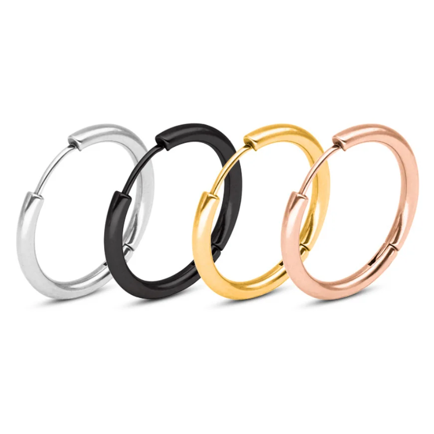 316L Surgical Stainless Steel Huggie Hoop Earrings Hoop Cartilage Helix Lobes Hinged Sleeper Earrings for men women