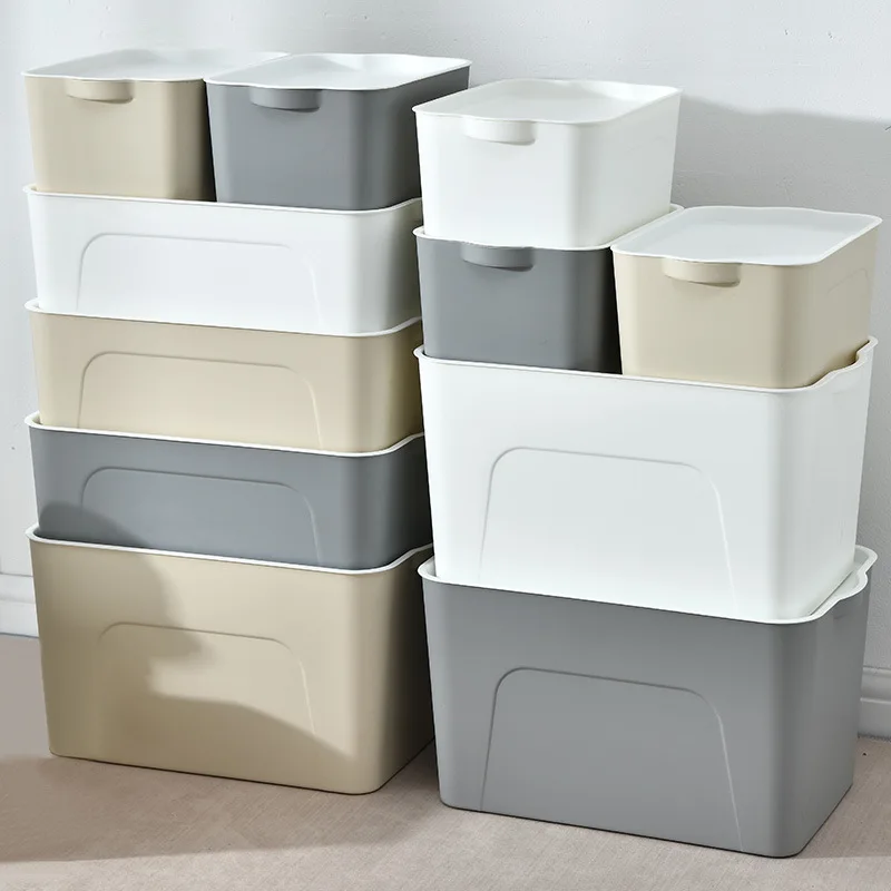 Home use multi color waterproof plastic storage boxes & bins clothes toy organizer with handle