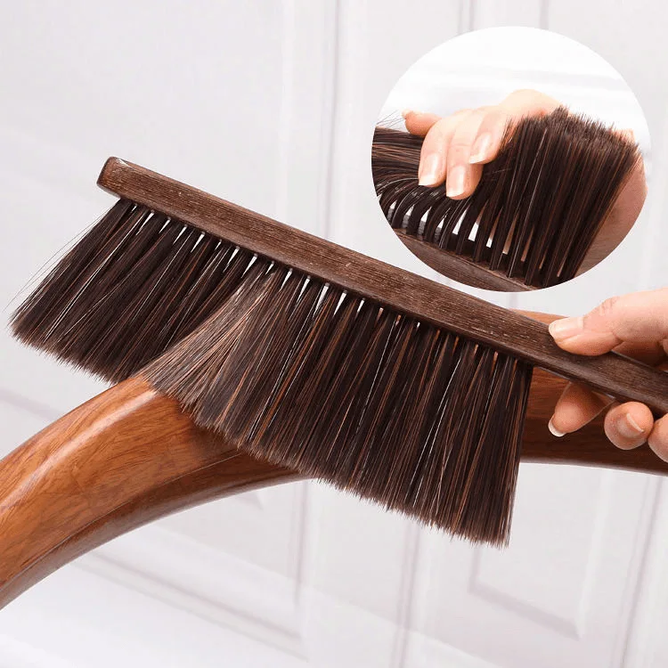 Hand Broom Cleaning Brushes Soft Bristles Dusting Brush For Cleaning Bed Garden Furniture Clothes Wooden Handle Cleaning Supples