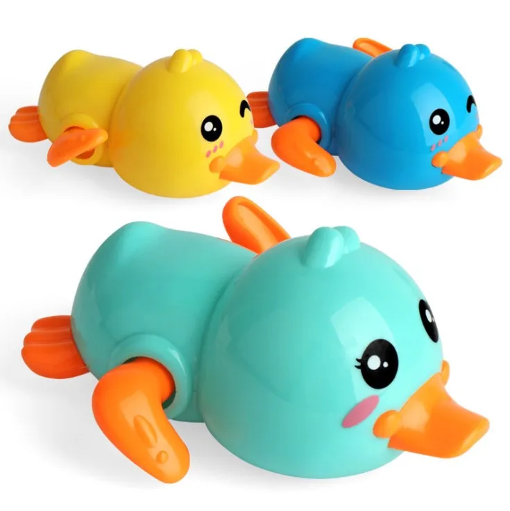 New baby bathing swim baby duck spring chain animal bathroom water toys bath toy for children