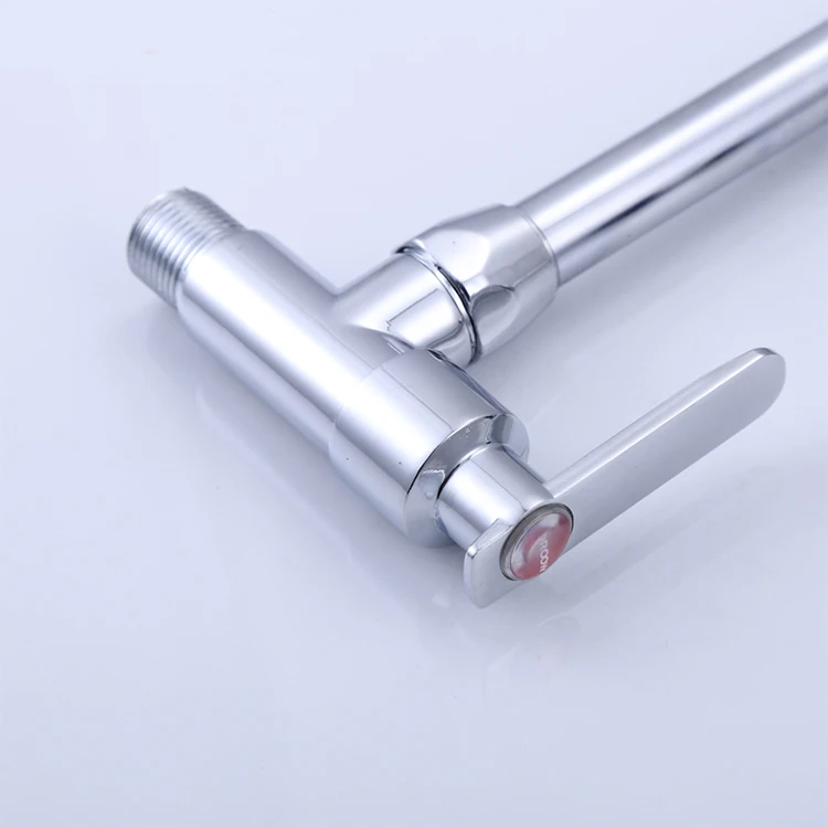 Hole Single Handle Cold Water Pull Out Faucet Wall Mounted Zinc Body Kitchen Faucet Newdwaterproof Kitchen Sink Tapfolding Brass