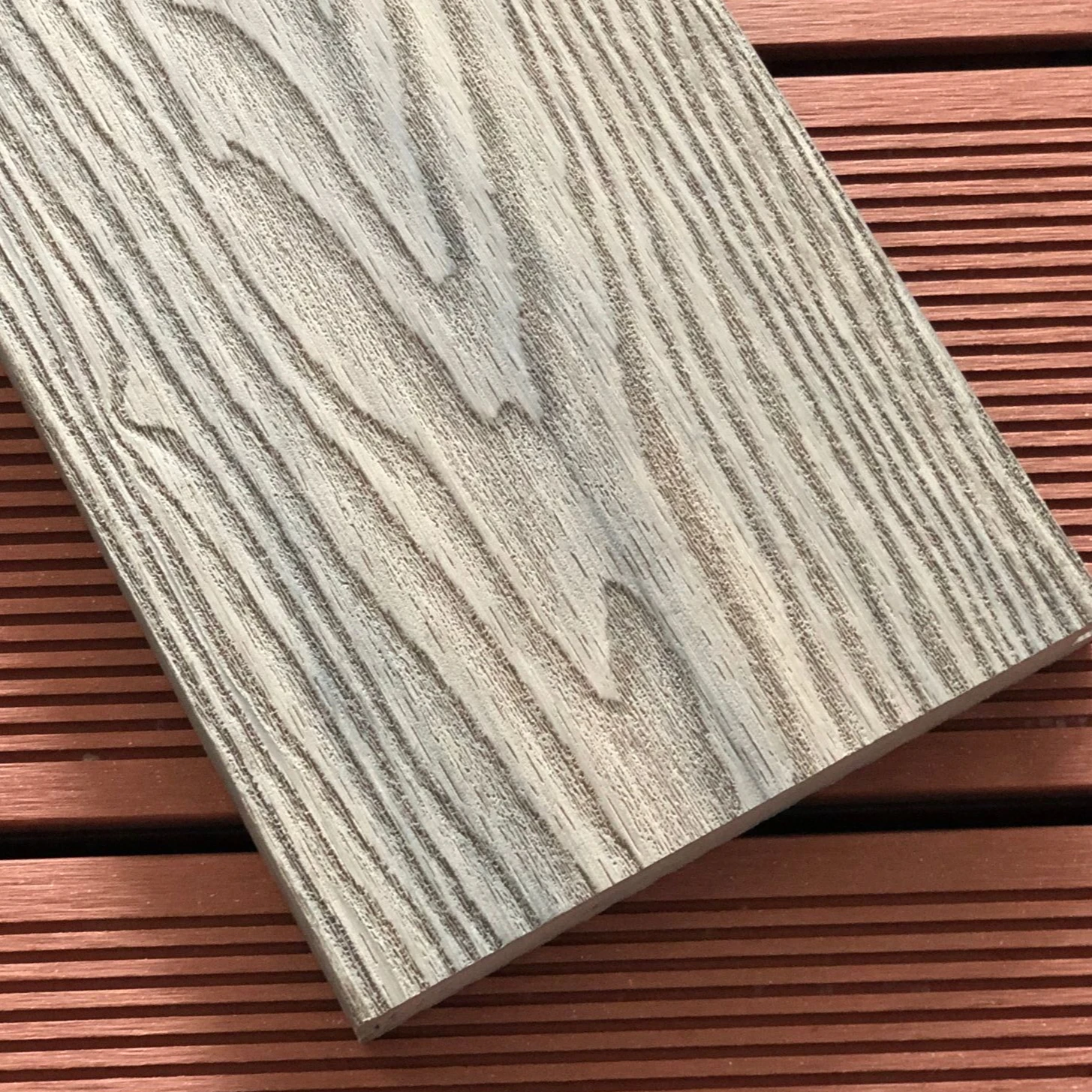 High quality custom Weather resistant 3d embossed Wood grain wpc decking outdoor wooden plastic composite flooring