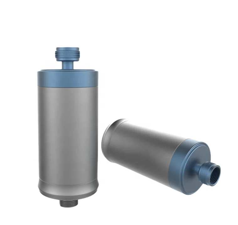 factory household high quality metal kdf 55 and calcium sulfate shower water filter with replacement cartridge