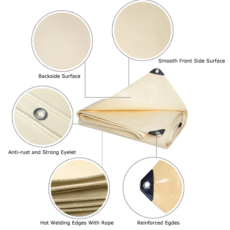 Waterproof 650 gsm Tarpaulin PVC Vinyl Coated Polyester Fabric Tarpaulin