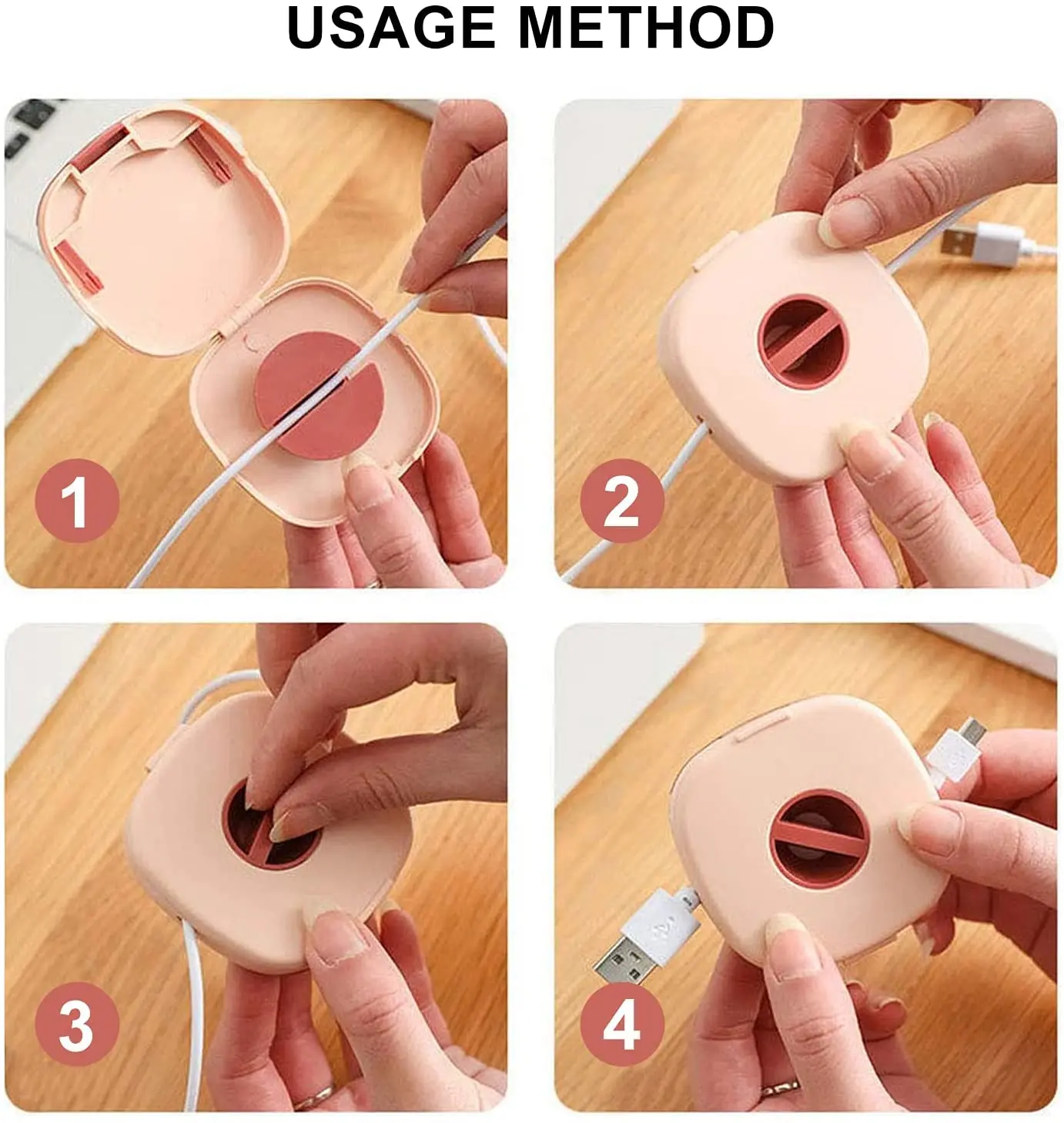 New Design Hot seller Ningbo Consumer Accessories Retractable Cable Management Reels Small Winder Case Charging Cord Organizer