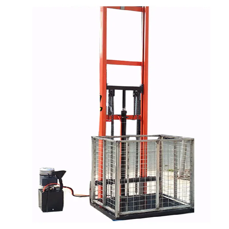 Industrial Warehouse hydraulic vertical guide rail cargo lift goods elevator price