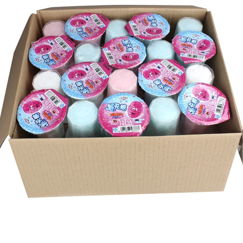 2024 Wholesale Factory Brushed Cup Cotton Candy Handmade Kids Nostalgic Childhood Snack Food Halal Sweets Marshmallow Candy