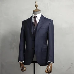 MTM Tailor Custom British Style Suit Bespoke  Striped Business Mens Suit 100% Wool For Tailor Shop 2 Piece Set
