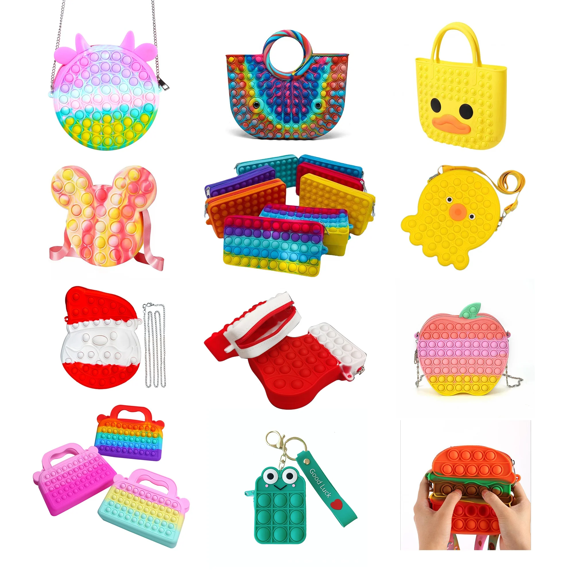 Силиконовые многоразовые Пузырьковые карандаши для хранения пищевых продуктов, силиконовые пакеты, пузырьки, сенсорный новый набор, Радужный пузырьковый Сенсорный Пакет