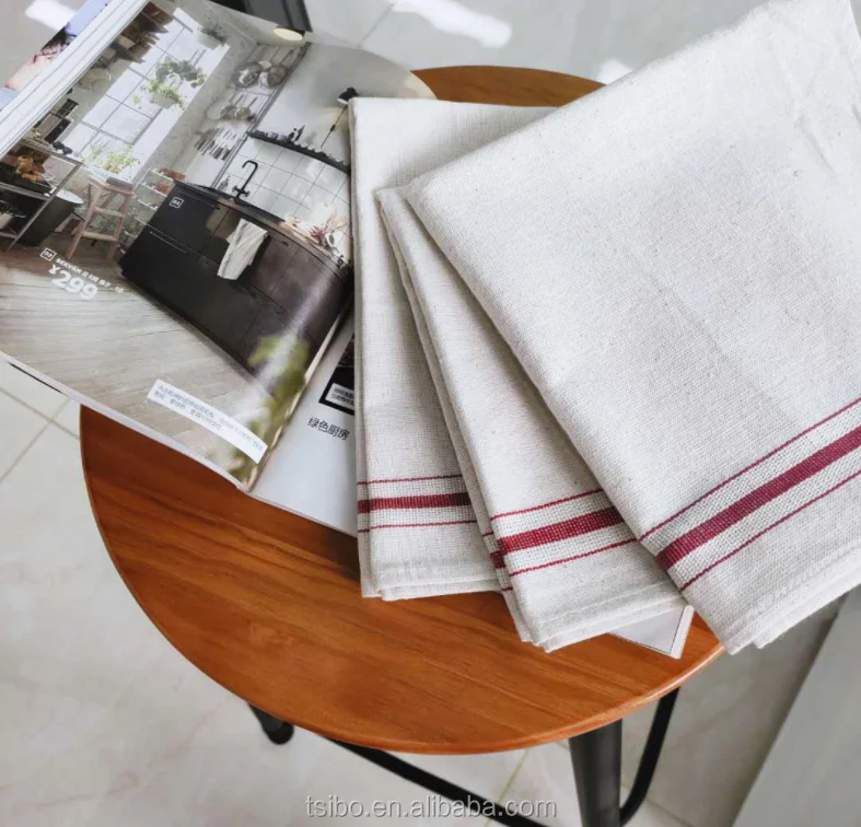 Wholesale Christmas Custom Pure cotton and linen printed logo  kitchen tea towel