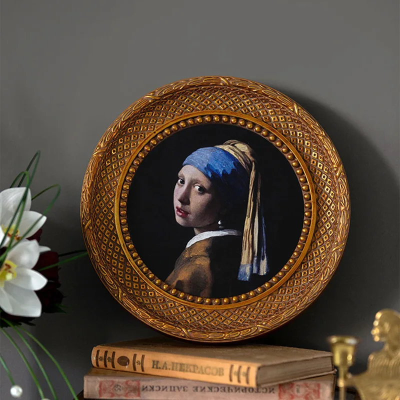 Custom Decorative Wall Hanging Gold Picture Frame Round Retro Baroque Golden Creative Photo For Wedding Party