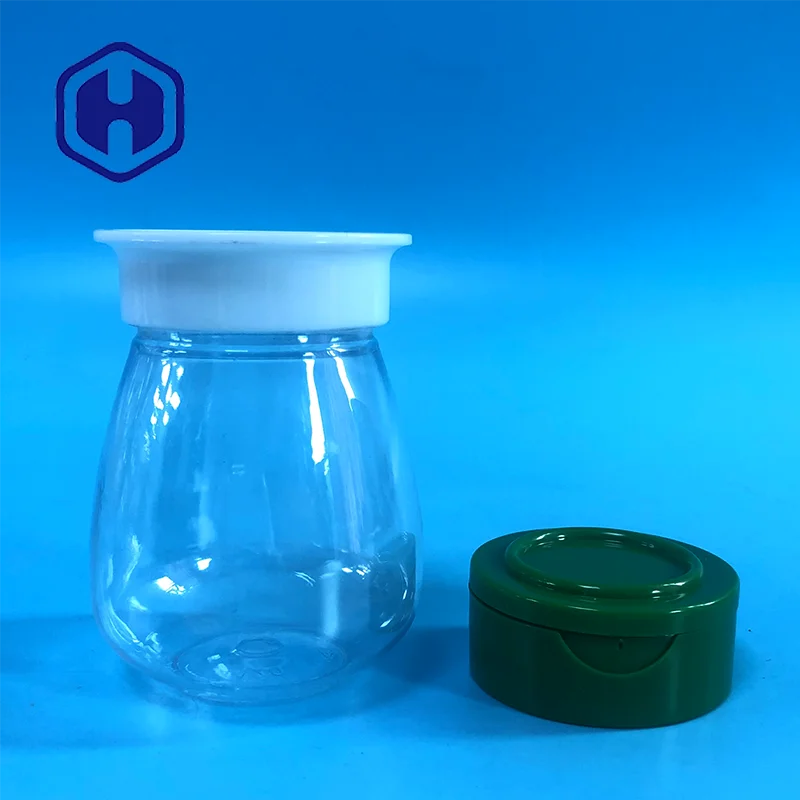 airtight packaging flip top cap screw fancy bulk PET decorative empty seal unique wholesale plastic spice jars