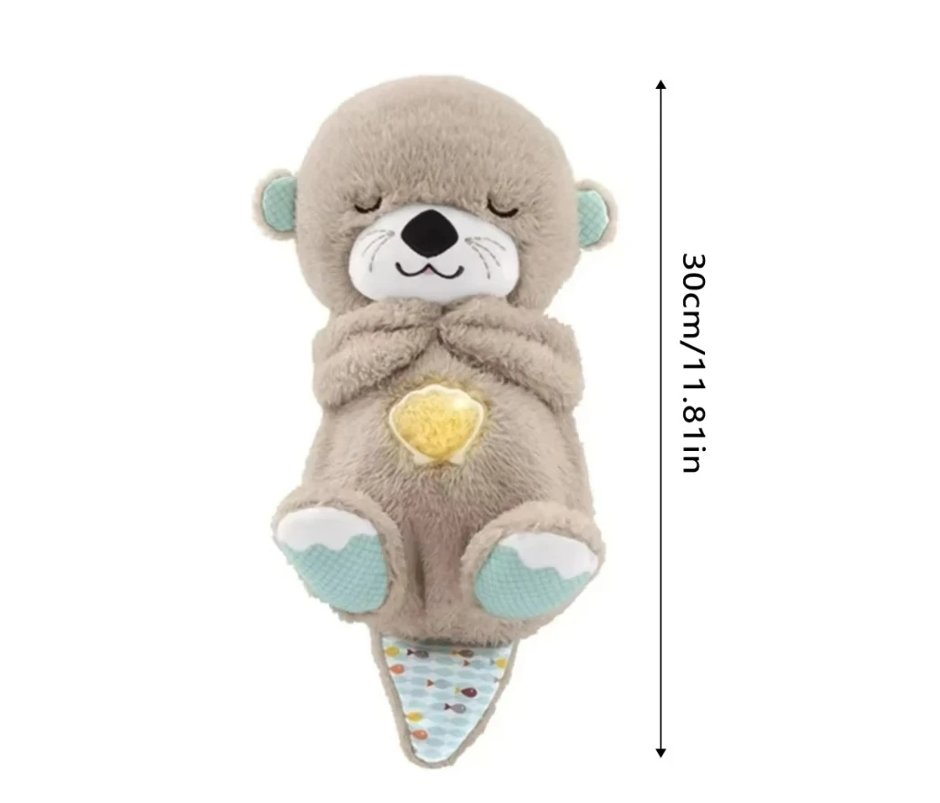 Wholesale 30cm Cute Breathing Otter Plush Toy Bear Sleeping Companion Pillow Stuffed Animal Toys For Kids and Baby