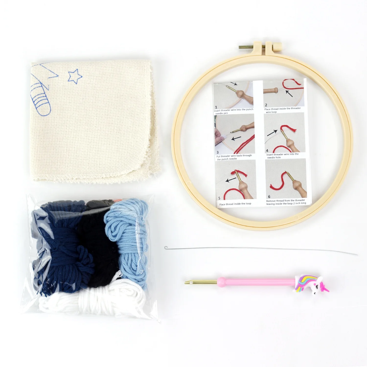 Rainbow Needle Punch Kit Cross Stitch DIY Needlecrafts Customized Pattern Embroidery Set from Manufacturer