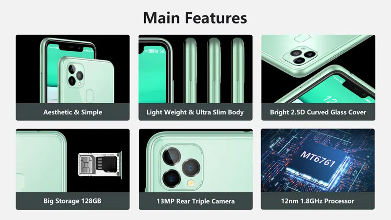 
Slim 5.86inch 4g lte Cell Phone Oukitel C22 4GB 128GB 4000MAH gsm Cell Phone Android Cellphones Unlocked with 4 Camera 13MP 