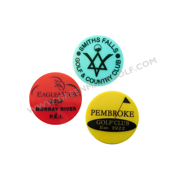 2023 New Souvenir Gift Golf Ball Markers Logo Ball Marker Cup Print Customized Fast Golf Ball Marker Hat Clip with Carbon Fiber