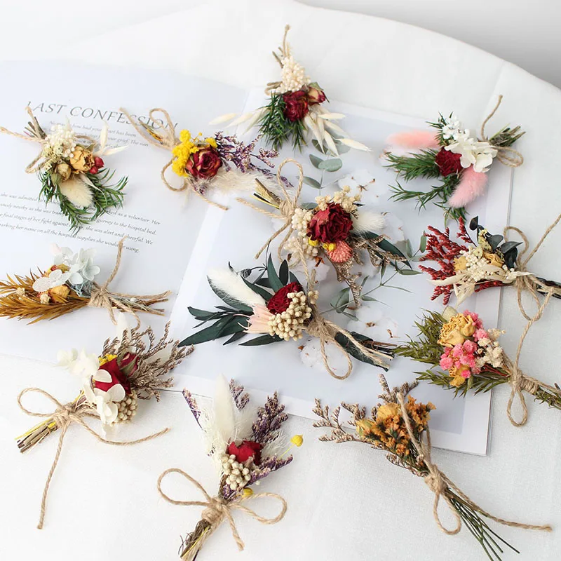 DREA Dried flower manufacturer bunny tails rose  dried flowers bouquet for candle making and decorations