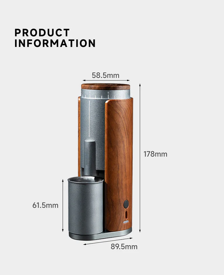 Portable Coffee Maker Bean Bin 25g Espresso Grinder With 2400Mah Built-In Lithium Battery Coffee Grinder For Espresso 20w