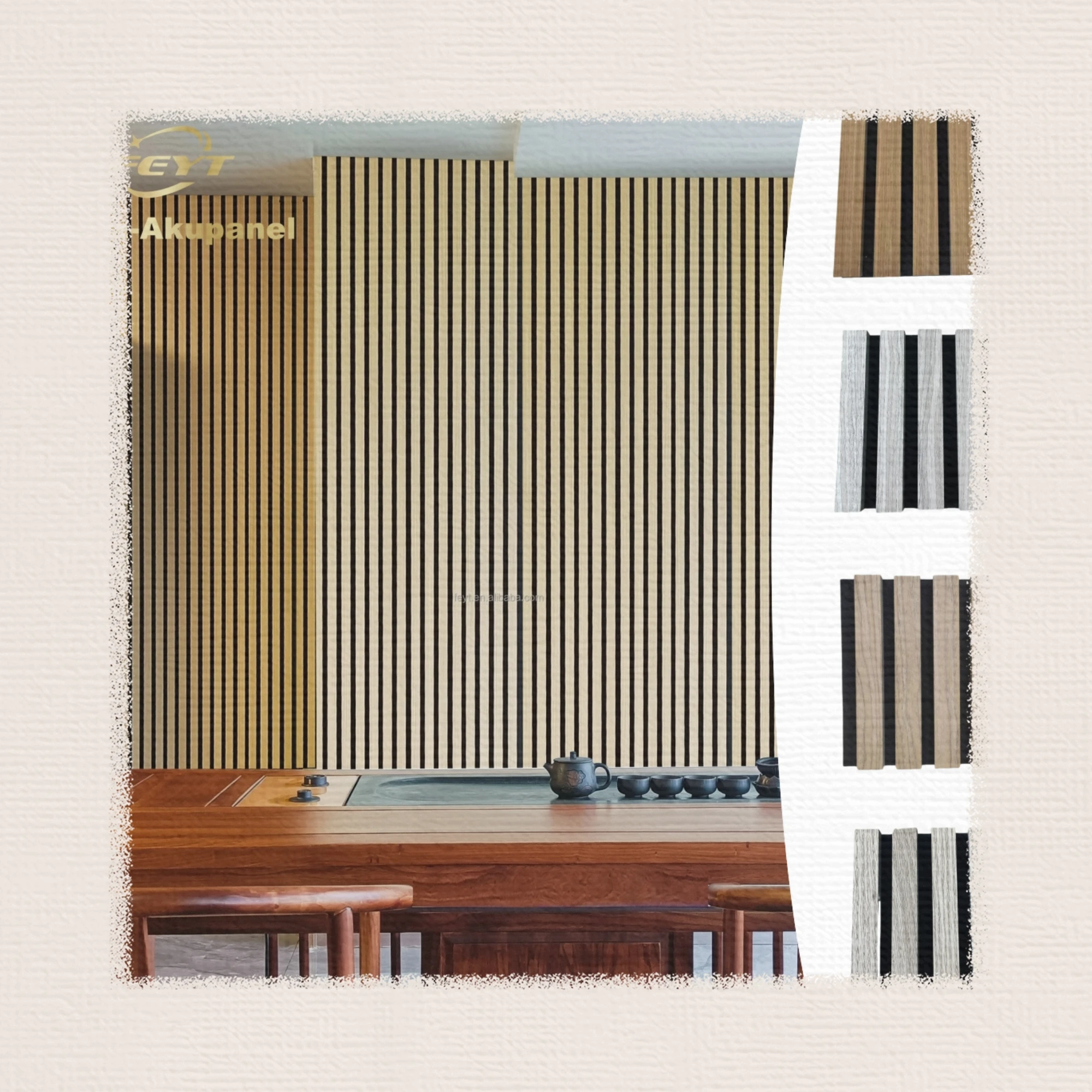 Office Partitions Sound Insulator Plywood Sound Proof Fluted Wall Panel Acoustic Wall Panels