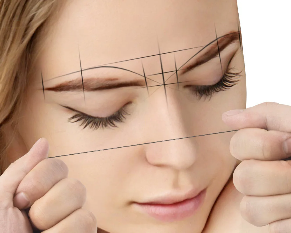 Black White Bottled 30M Tattoo Line Ruler Brow Mapping String Microblading Thread for Eyebrow Measuring