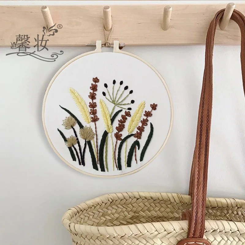 Flower Theme Cross Stitch Kits for Beginners,DIY Embroidery Needlepoint Kits for Adults Kids